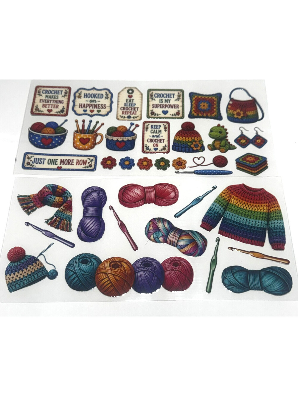 2 Cup Wraps Crochet Crafts UV DTF for 16 oz Cups or Tumblers Ornaments Journals